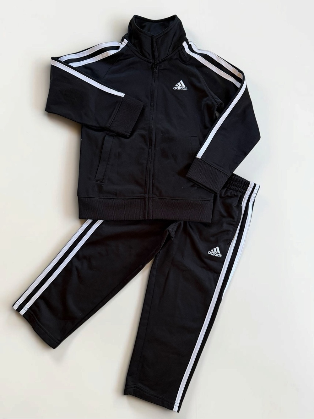 ADIDAS VGUC Classic Black & White Track Suit Athletic Set